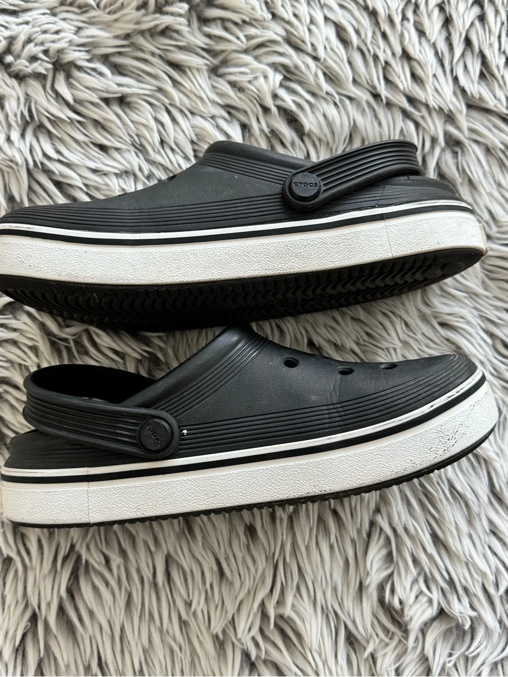 CROCS Kids Black Clog with White Trim